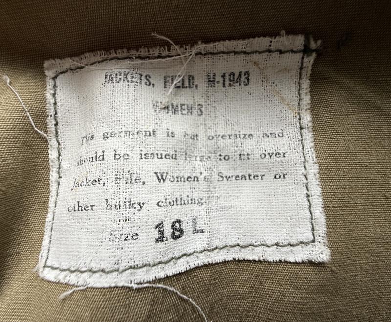U.S. 9th Army Womans M43 Jacket Size 18L - Nice Used Condition