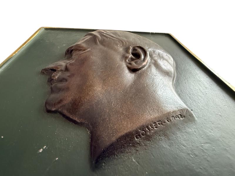 Orginal Plaster Wall Plaque Adof Hitler made By W Gosser Nice Used Condition
