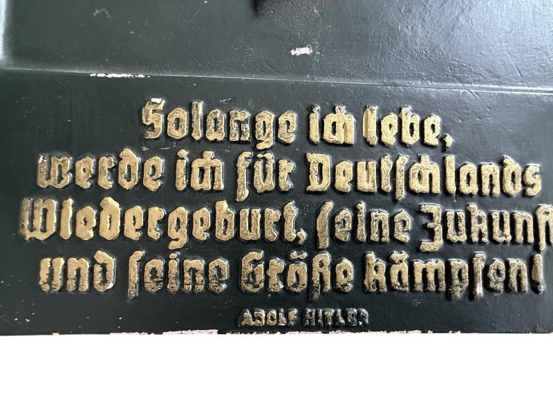 Orginal Plaster Wall Plaque Adof Hitler made By W Gosser Nice Used Condition