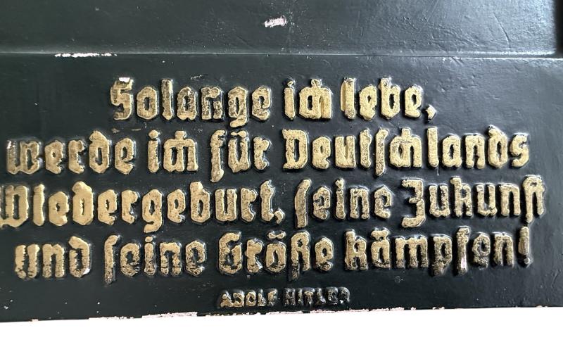 Orginal Plaster Wall Plaque Adof Hitler made By W Gosser Nice Used Condition