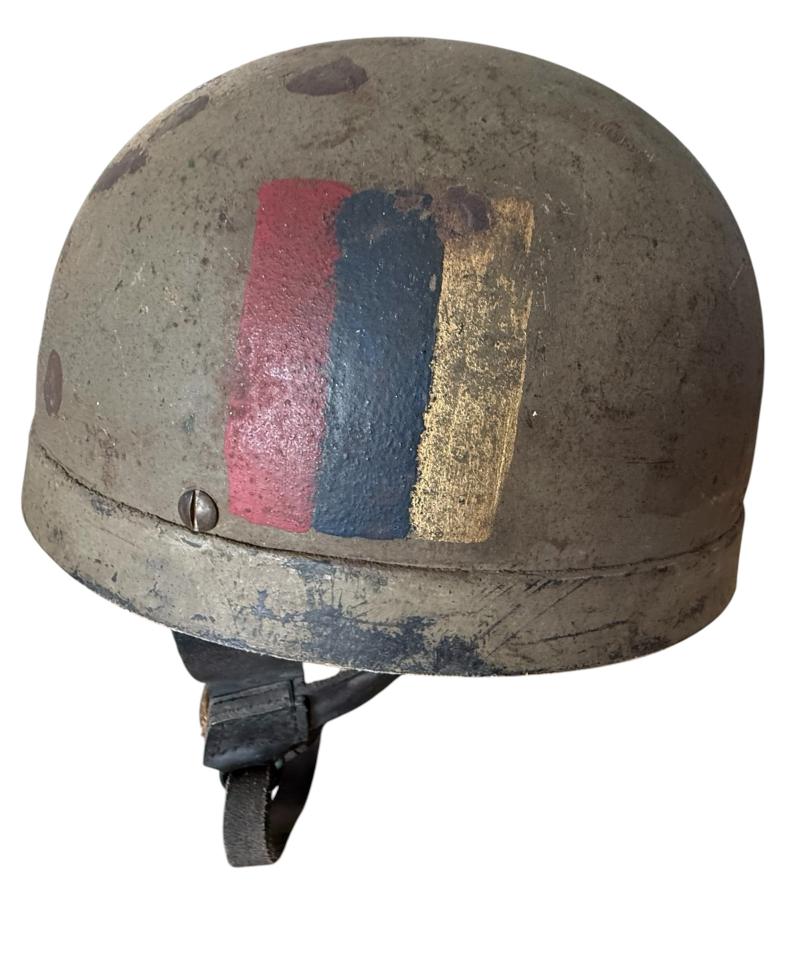 British 1st Airborne Division Fibre‑Rim Paratrooper Helmet (1942) – Royal Army Medical Corps - Nice Used Condition