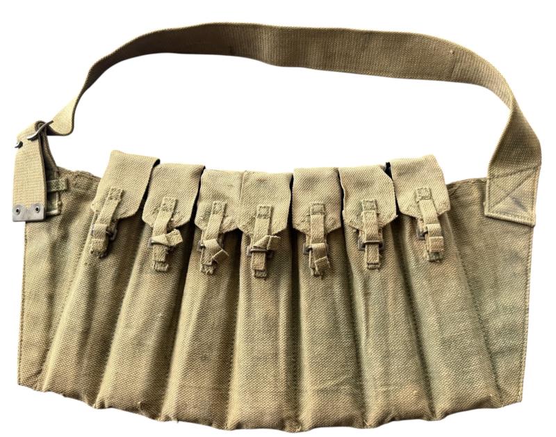 British (Airborne) Sten Gun Bandoleer Blanco - Combat Used