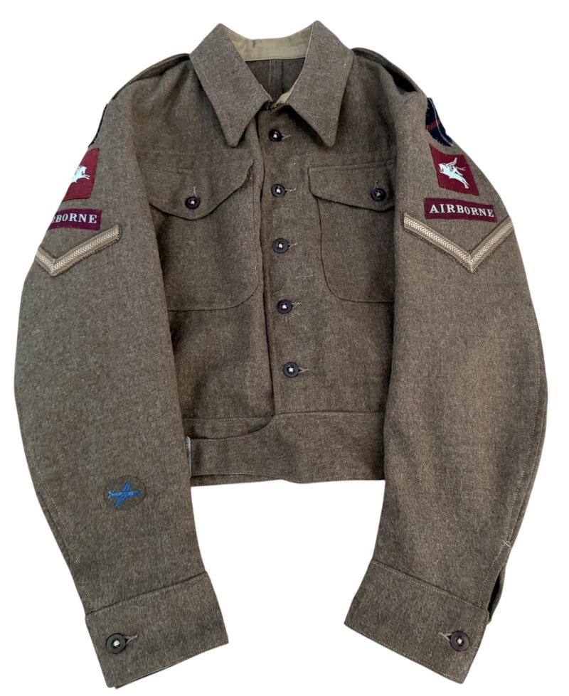 British 1940 Pattern Battle Dress Blouse 7e bataljon (Airborne) King’s Own Scottish Borderers Mounted - Nice Used Condition