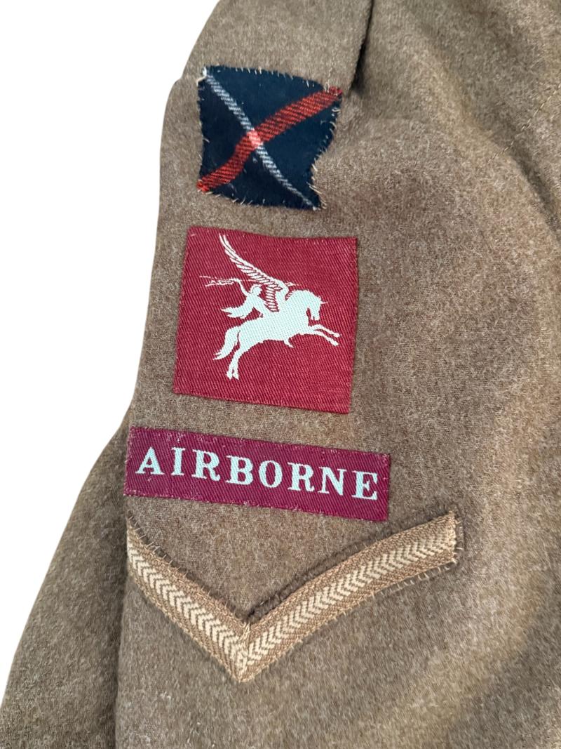 British 1940 Pattern Battle Dress Blouse 7e bataljon (Airborne) King’s Own Scottish Borderers Mounted - Nice Used Condition