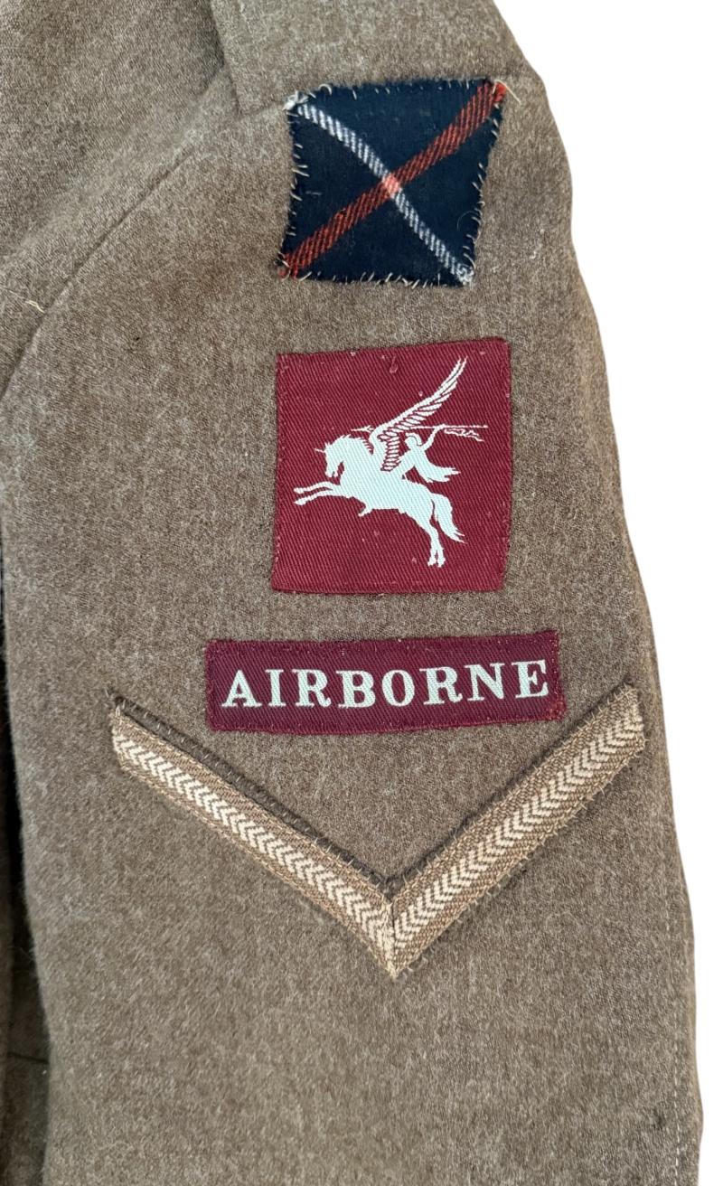 British 1940 Pattern Battle Dress Blouse 7e bataljon (Airborne) King’s Own Scottish Borderers Mounted - Nice Used Condition