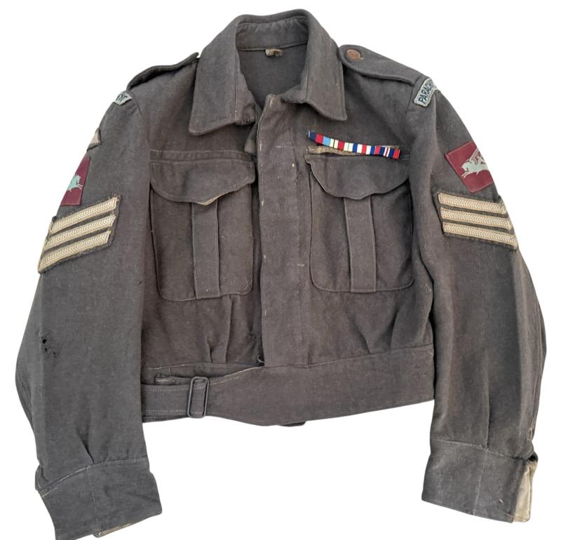 Rare 1st Airborne Division Battle Dress Original Mounted Parachute Regiment Sergeants - Nice Used Condition