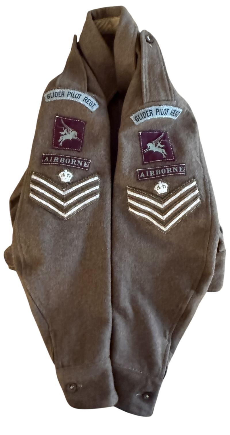 British 1940 Pattern Battle Dress Badged To Glider Pilot - Nice Used Condition