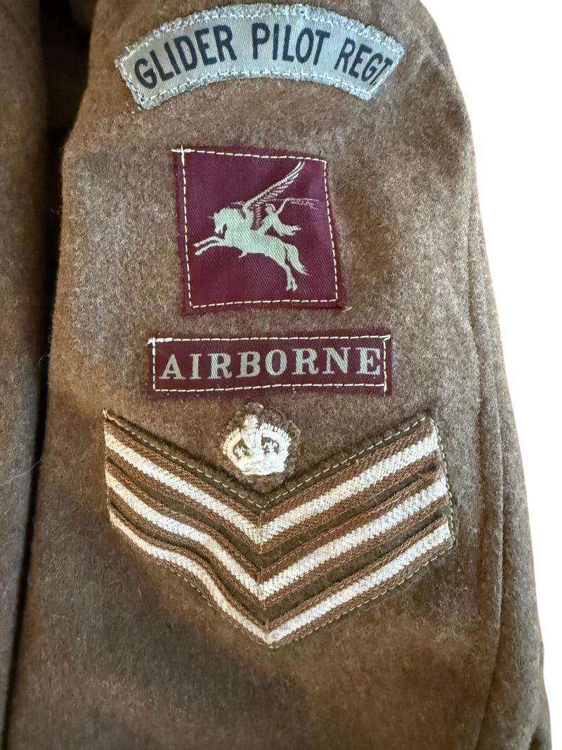 British 1940 Pattern Battle Dress Badged To Glider Pilot - Nice Used Condition