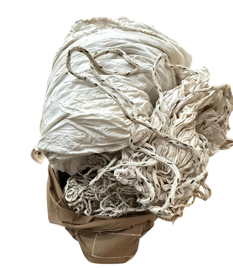 British (Airborne) Rare White Container Parachute Complete With Lines - Nice Used Condition
