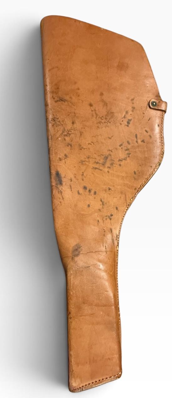 U.S. NOS Thompson SMG Leather Scabbard For Harley-Davidson WLA Motorcycles 1944 Dated - Unissued Condition