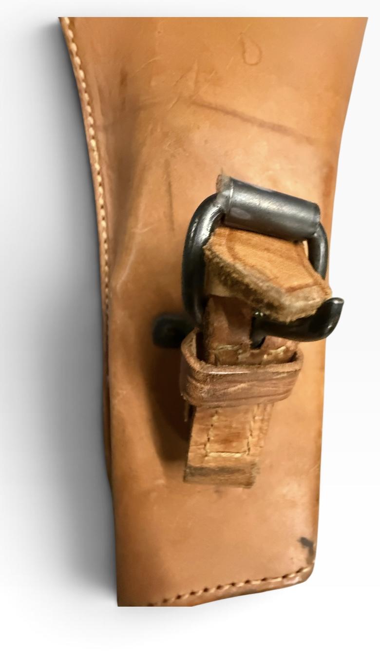 U.S. NOS Thompson SMG Leather Scabbard For Harley-Davidson WLA Motorcycles 1944 Dated - Unissued Condition