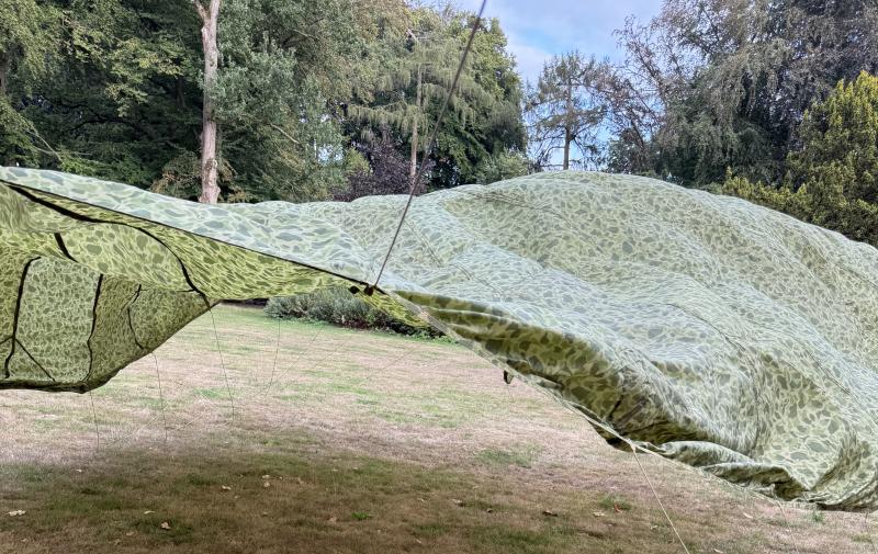 U.S. Airborne T-5 Parachute Camouflaged Canopy - Nice Used Condition