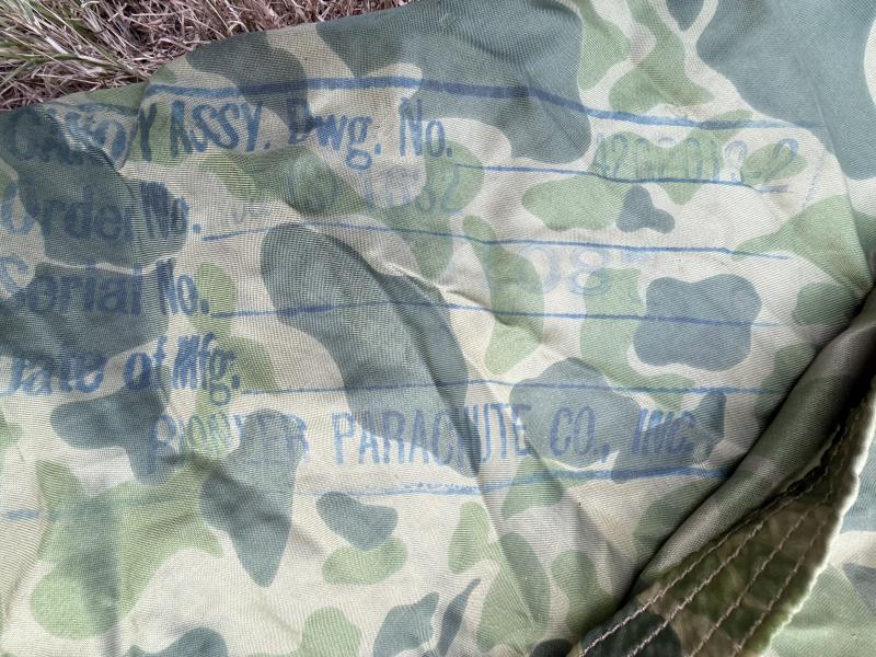 U.S. Airborne T-5 Parachute Camouflaged Canopy - Nice Used Condition