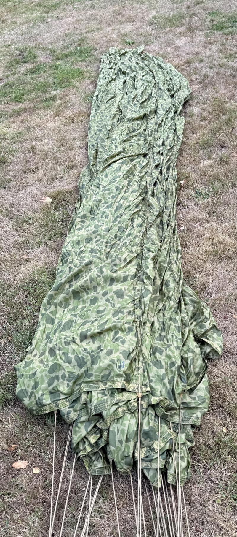 U.S. Airborne T-5 Parachute Camouflaged Canopy - Nice Used Condition