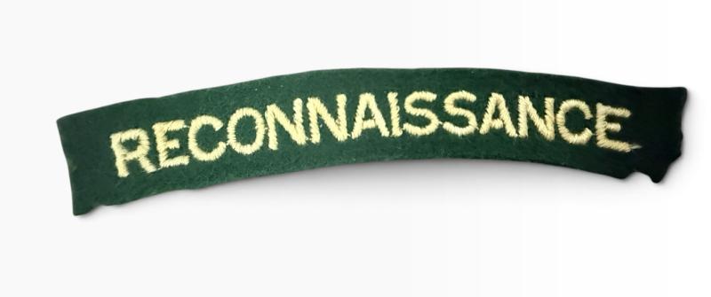 British (Airborne) Pair Off Embroided Reconnaissaince Shoulder Titles - Nice Used Condition