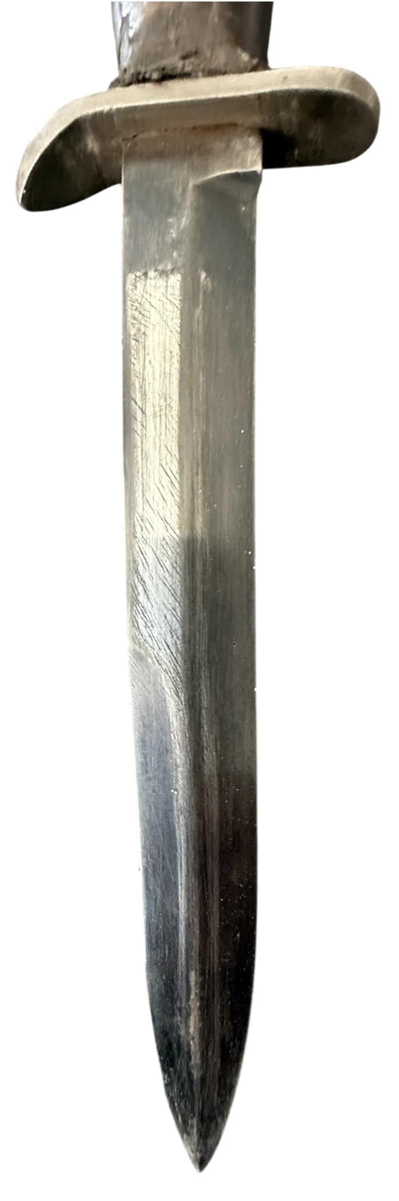 U.S. 2nd Model M3 Trench Knife and M8 Scabbard Rare Blade Marked
