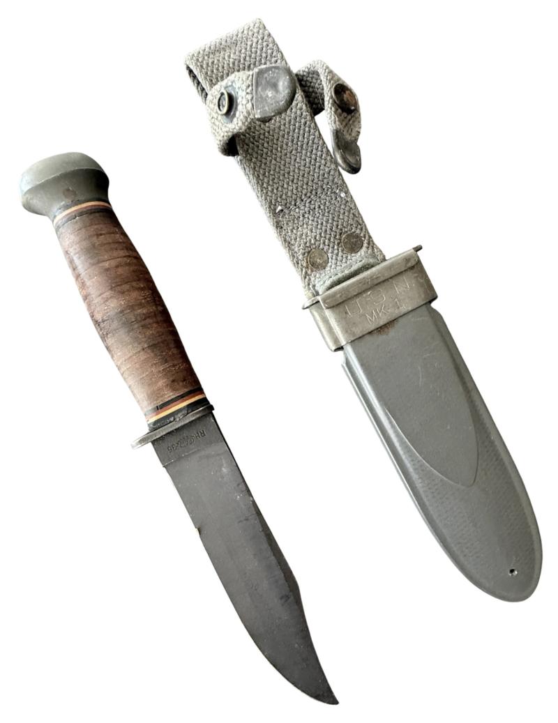 USN Mark 1 Fighting Knife by PAL with Mk1 Scabbard - Near Mint Condition