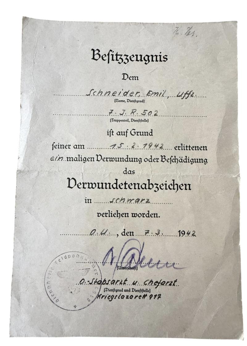 Award Documents i.e. Besitzzeugnisse - Nice Used Condition