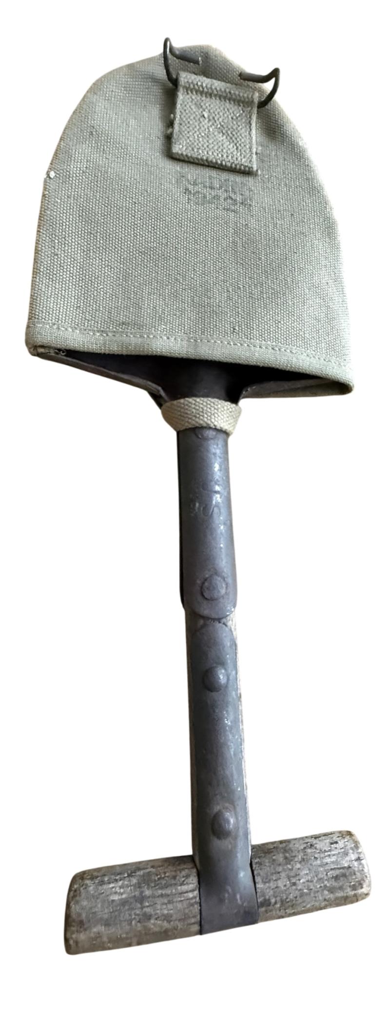U.S. (Airborne) M-1910 Shortened T-Shovel & Cover - Nice Used Condition