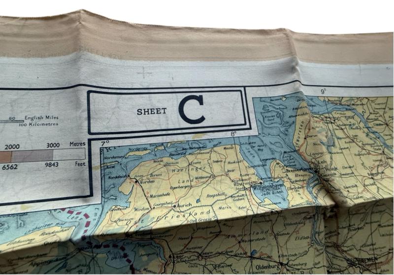British Silk Escape Map C/E And Escape Map Wallet Nice Used Condition