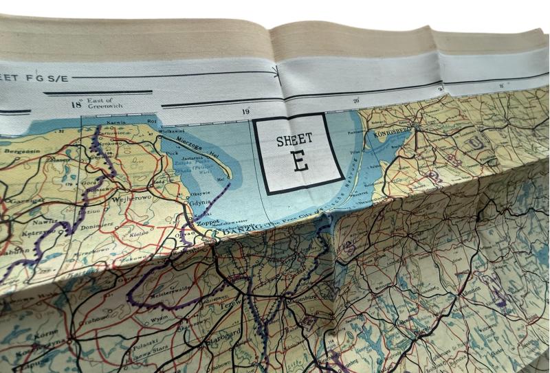 British Silk Escape Map C/E And Escape Map Wallet Nice Used Condition