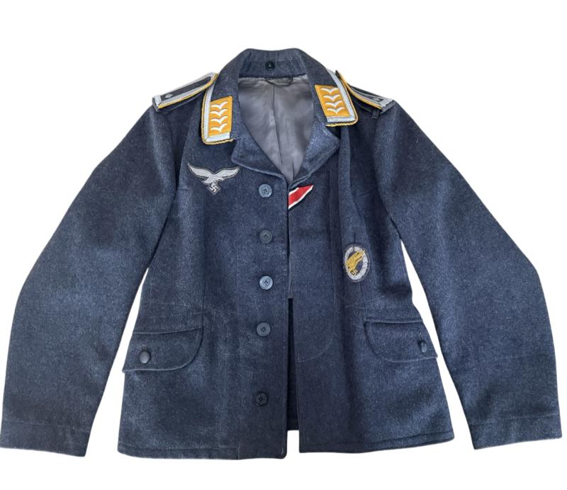 Luftwaffe 'Fallschirmjäger NCO's Flight Blouse With Bleu Cloth Fallschrimjager Patch (Abzeigen) ( - Nice Used Condition
