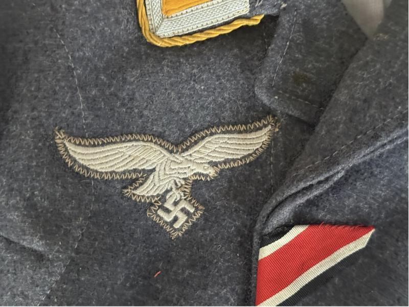 Luftwaffe 'Fallschirmjäger NCO's Flight Blouse With Bleu Cloth Fallschrimjager Patch (Abzeigen) ( - Nice Used Condition